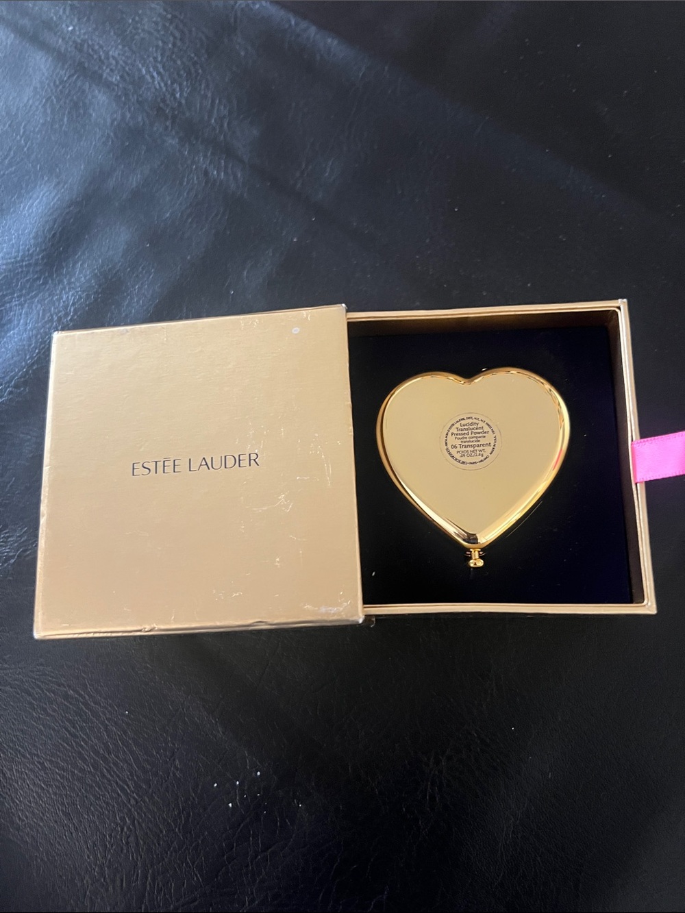 Estee Lauder Heart Compact Mirror in Pink, Blue & Gold - Picture 6 of 7